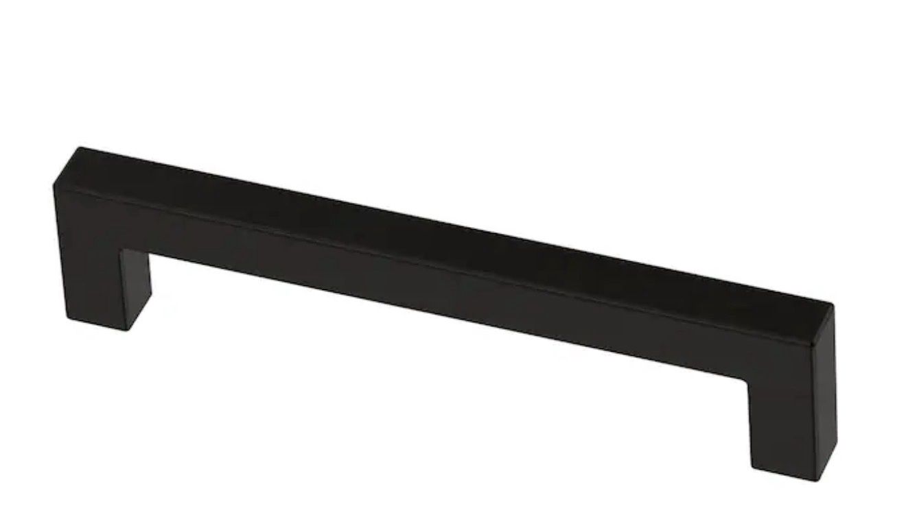 Casper 5-1/16-in, 128mm Center to Center Matte Black Square Handle Drawer Pull 7 -Pack