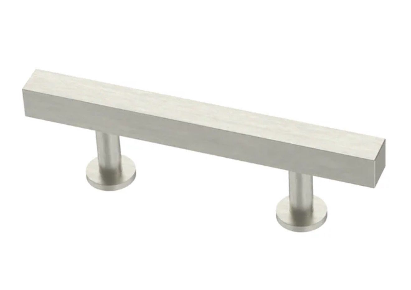 Square Bar 2-1/2-in, 64mm Centerto Center Stainless Steel Square Bar Drawer Pull