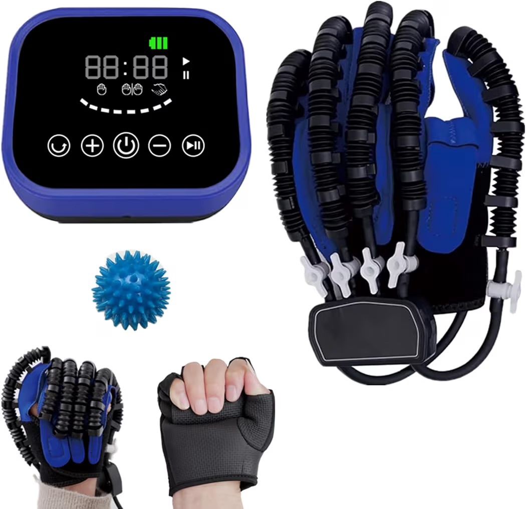 Rehabilitation Robot Gloves Hemiplegia Spasticity Finger Rehabilitation Trainer Stroke Hand Splint Assistive Gloves Training Equipmen