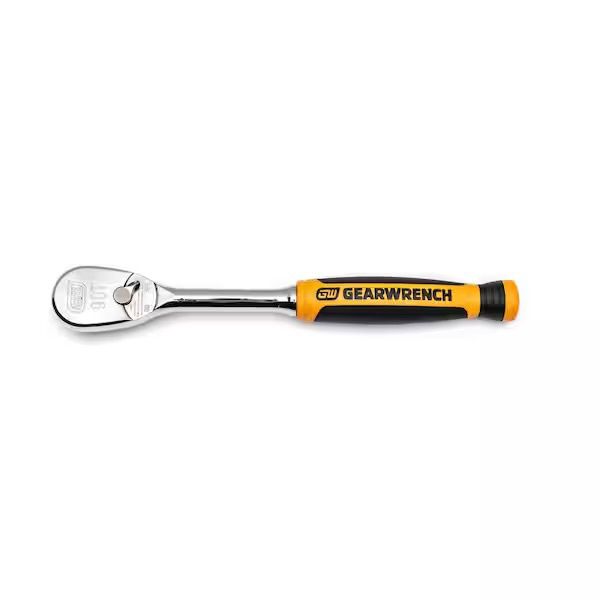 1/4 in. Drive 90-Tooth Dual Material Teardrop Ratchet