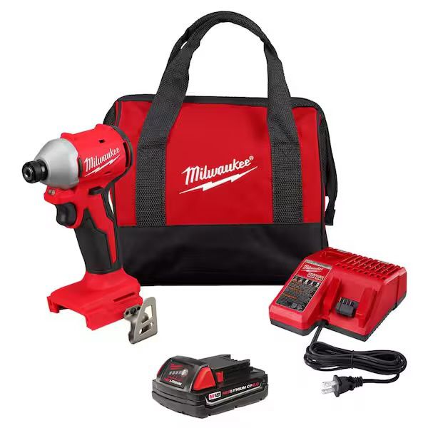 3650-21P  M18 18-Volt Lithium-Ion Compact Brushless Cordless 1/4 in. Impact Driver Kit with One 2.0 Ah Battery, Charger &amp; Tool Bag