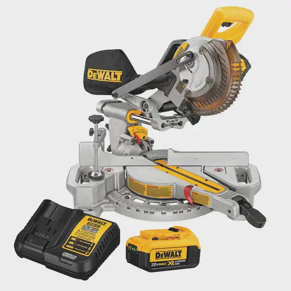 DCS361M1 20V MAX Cordless 7-1/4 in. Sliding Miter Saw with (1) 20V Battery 4.0Ah