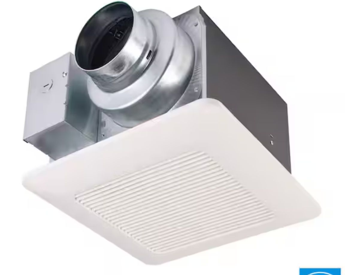 Panasonic WhisperCeiling DC Fan, with Pick-A-Flow Speed Selector 50, 80 or 110 CFM and Flex-Z Fast Installation Bracket