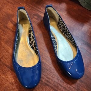 blue Coach Anora patent ballet flats., Color: Blue, Size: 7