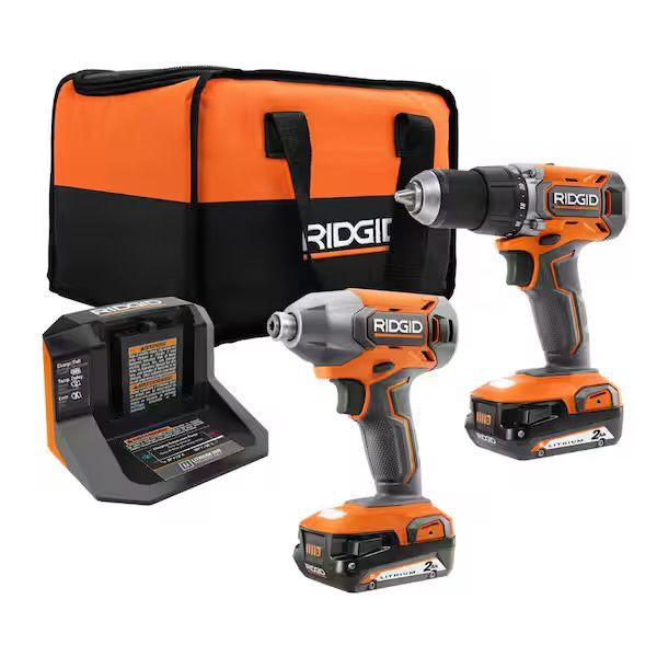 R92721 18V Cordless 2-Tool Combo Kit with Drill/Driver, Impact Driver, (2) 2.0 Ah Batteries, and Charger