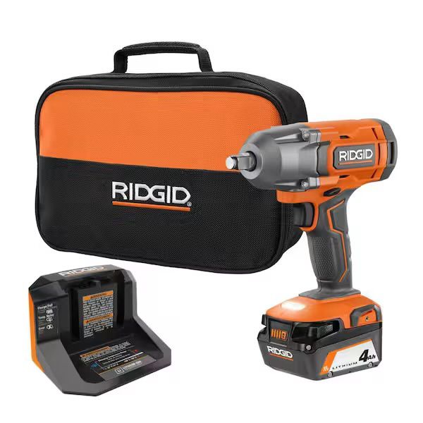 R86215K 18V Cordless 1/2 in. Impact Wrench Kit with 4.0 Ah Battery and Charger