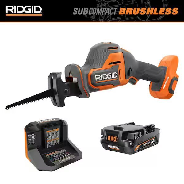 R8648K 18V SubCompact Brushless Cordless One-Handed Reciprocating Saw Kit with 2.0 Ah Battery and Charger