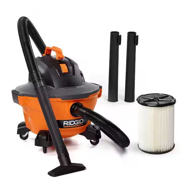 HD06001 6 Gal. 3.5 Peak HP NXT Shop Vacuum Wet Dry Vac with General Debris Filter, Locking Hose and Attachments, Condition: New