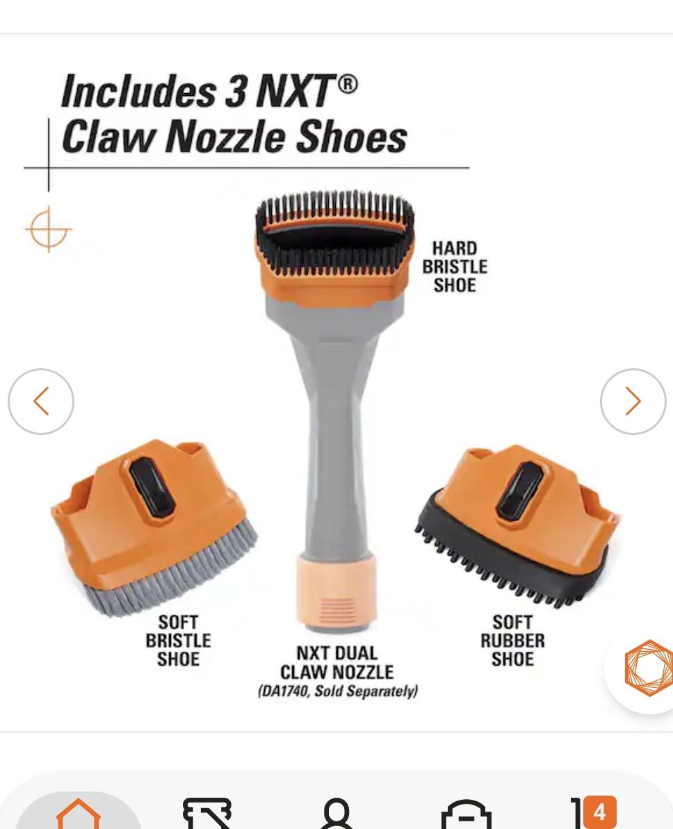 SK0400 NXT Utility Nozzle Shoe Kit with Hard, Soft, Rubber Bristle Attachments for RIDGID NXT Utility Nozzle DA1709 and MAX2509