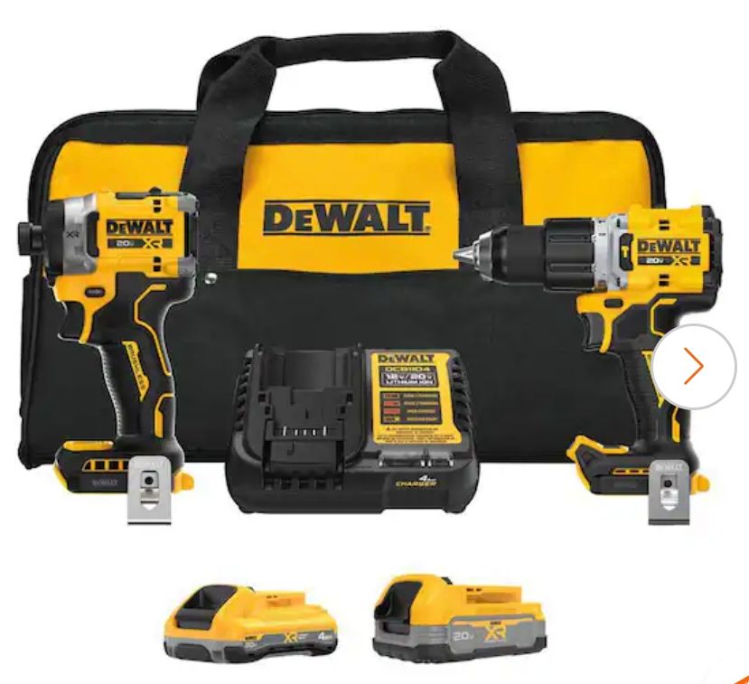 DCK251E1QQ1 DEWALT 20V XR Lithium-Ion Cordless 2-Tool Combo Kit with 4.0 Ah and 1.7 Ah Batteries and Charger