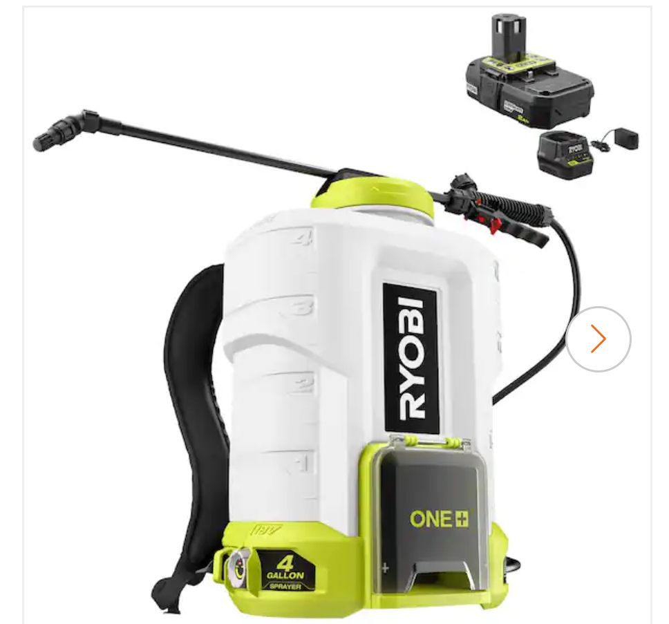 P2860 ONE+ 18V Cordless Battery 4 Gallon Backpack Chemical Sprayer with 2.0 Ah Battery and Charger, Condition: new