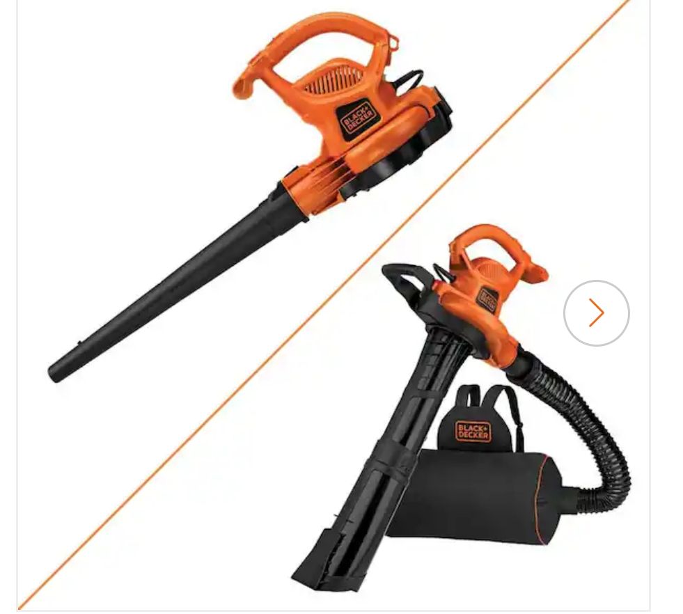BEBL7000 BLACK+DECKER 12 AMP 250 MPH 400 CFM Corded Electric 3-In-1 Backpack Leaf Blower, Vacuum &amp; Mulcher