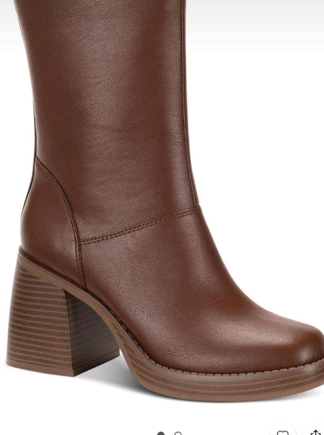 Sun + Stone Womens Aleenn Stacked Round Toe Mid-Calf Boots