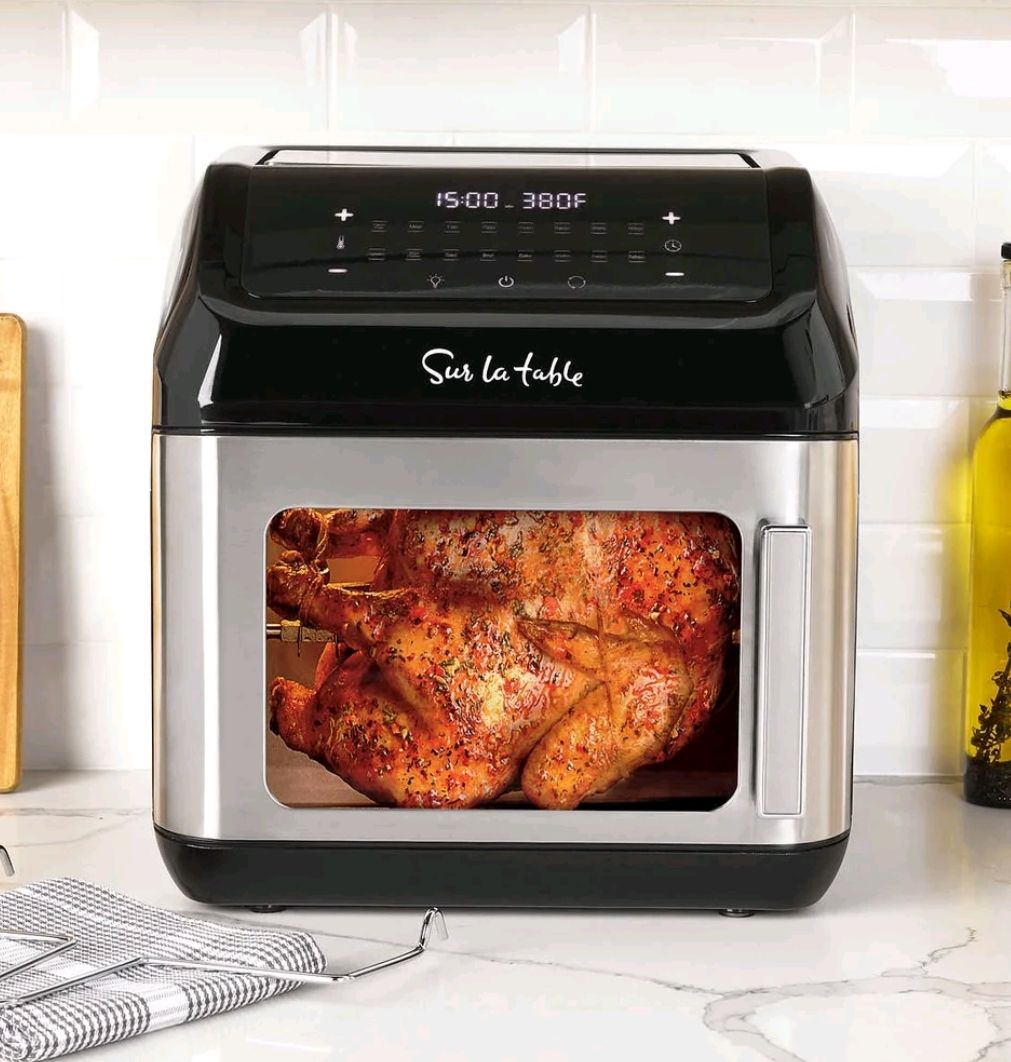Sur La Table 13 qt Air Fryer, Black, Silver - Programable Settings