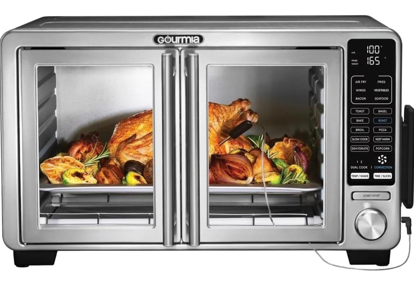 Gourmia XL Digital Air Fryer Toaster Oven with Single-Pull French Doors, Condition: Used-like new