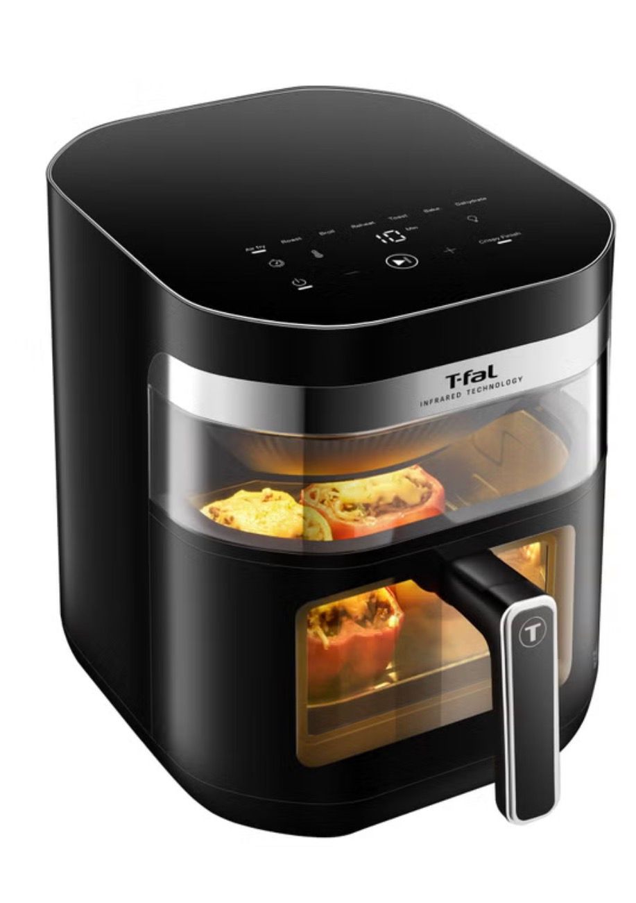 T-fal Dual Window Infrared Air Fryer 7.3QT, Dual Heating