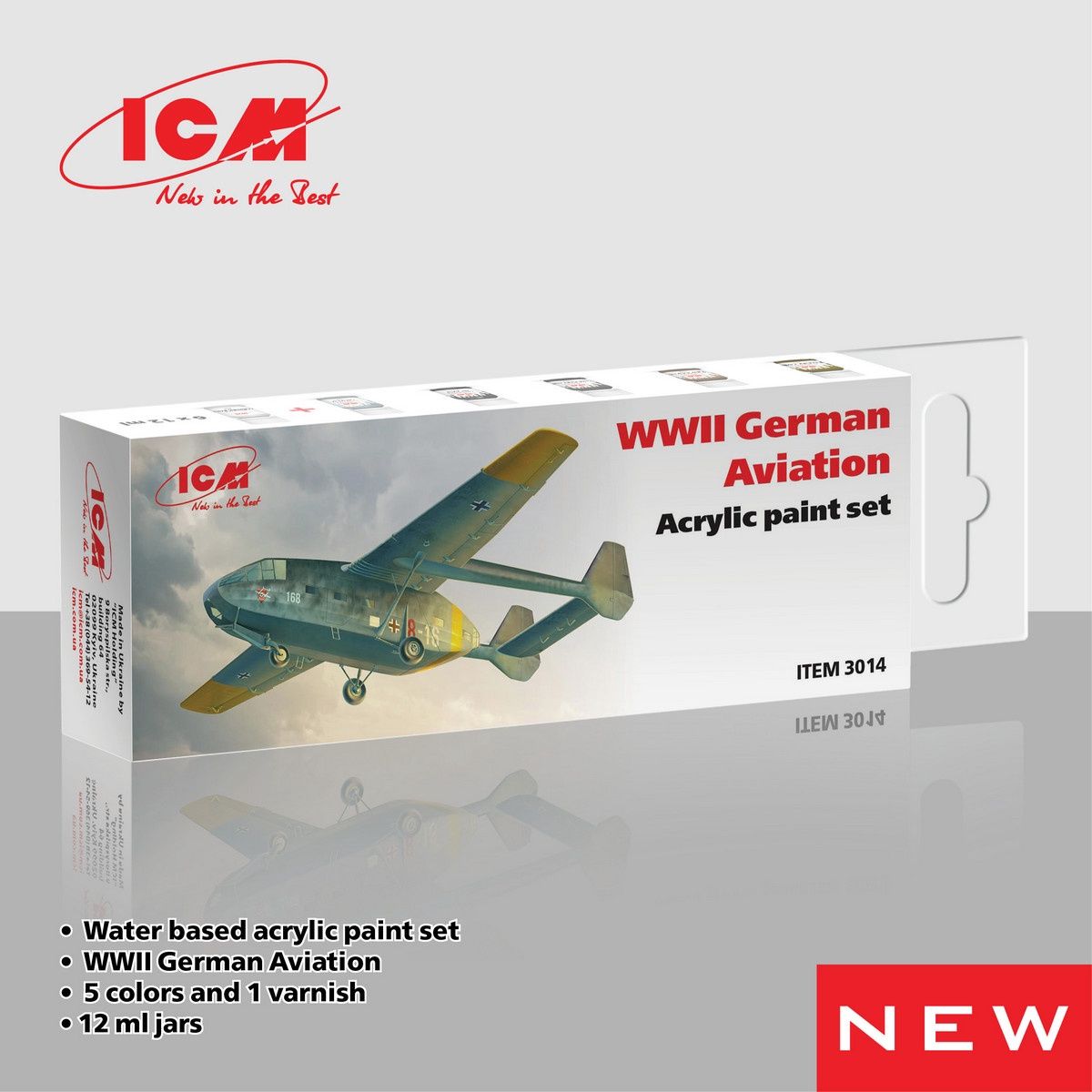 Acrylic Paint Set by ICM, Colour: WWII German Aviation ICM-3014