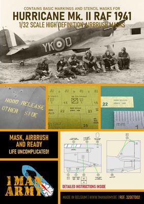 1ManArmy 1/32 Hurricane Mk.II RAF 1941/42 Airbrush Paint Mask