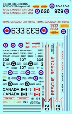 1/48 RCAF/CAF Helicopters decals