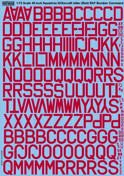 1/72 48" Squadron ID Letters (RED)