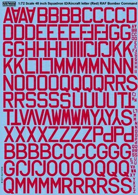 1/72 48" Squadron ID Letters (RED)