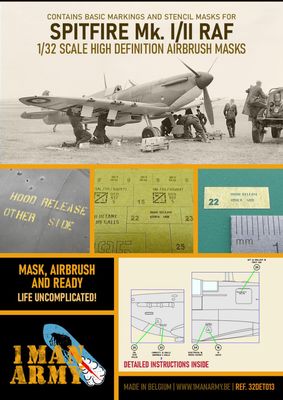 1ManArmy 1/32 Spitfire Mk.I/II RAF 1941/42 Airbrush Paint Mask