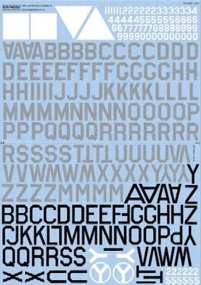 1/48 B17 ID Sq. &amp; ID Lettering, Numbers, Bomb (Grey) Group Symbols for Camouflage Finish