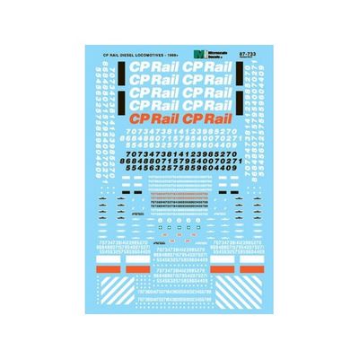 Canadian Pacific - CP - Diesel Locomotives, 1969-1995 HO Scale Decals