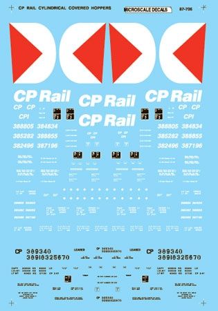 Railroad Decal Set - Canadian Pacific -- Cylindrical Covered Hopper 1976+