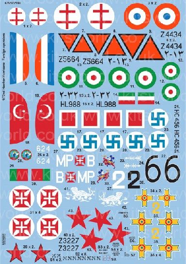 1/72 Hawker Hurricane Foreign Operators decals