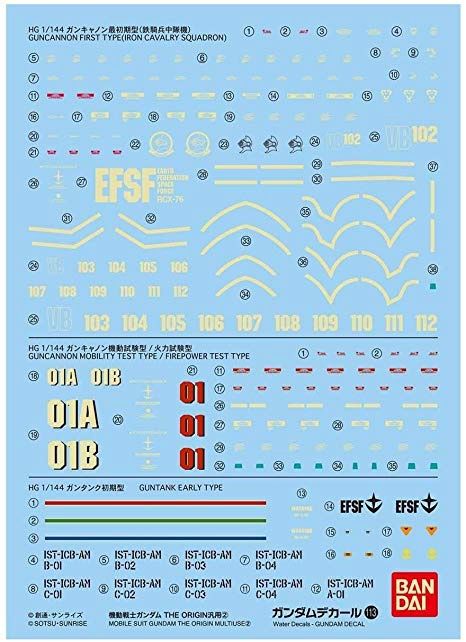 Gundam Decal 113 - Mobile Suit Gundam The Origin Multi-use 2