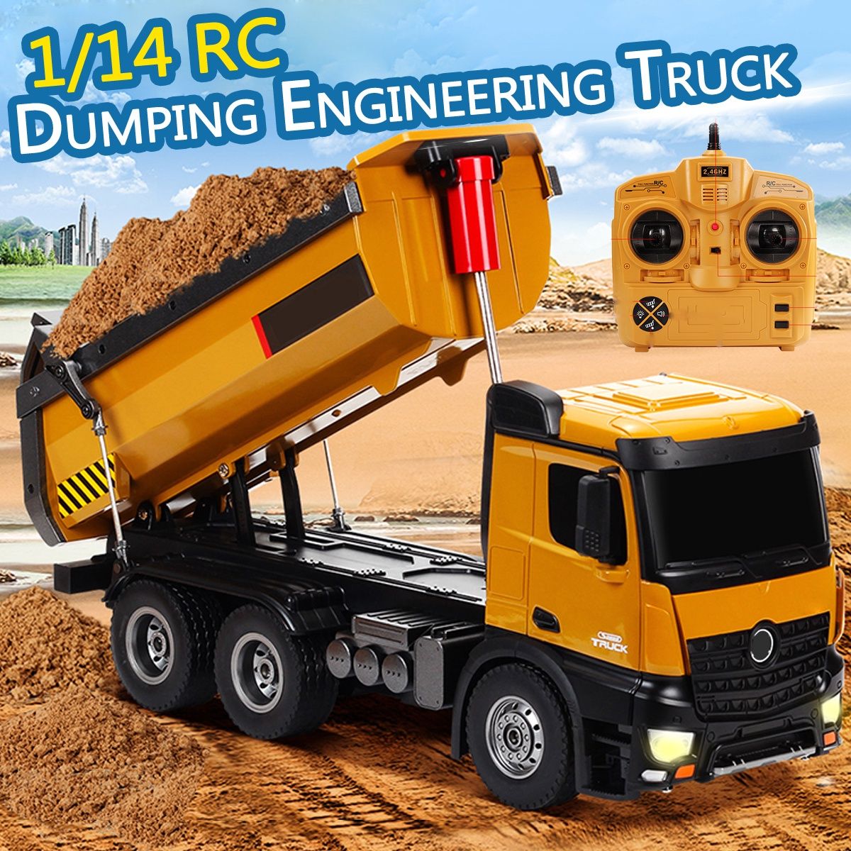 RC-Pro 1/14 HuiNa RC Dump Truck 10 Channel 2.4G RTR