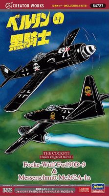 The Cockpit Focke-Wulf Fw190D-9 &amp; Messerschmitt Me262A-1a 'Black Knight of Berlin' 1/72 #64727 by Hasegawa
