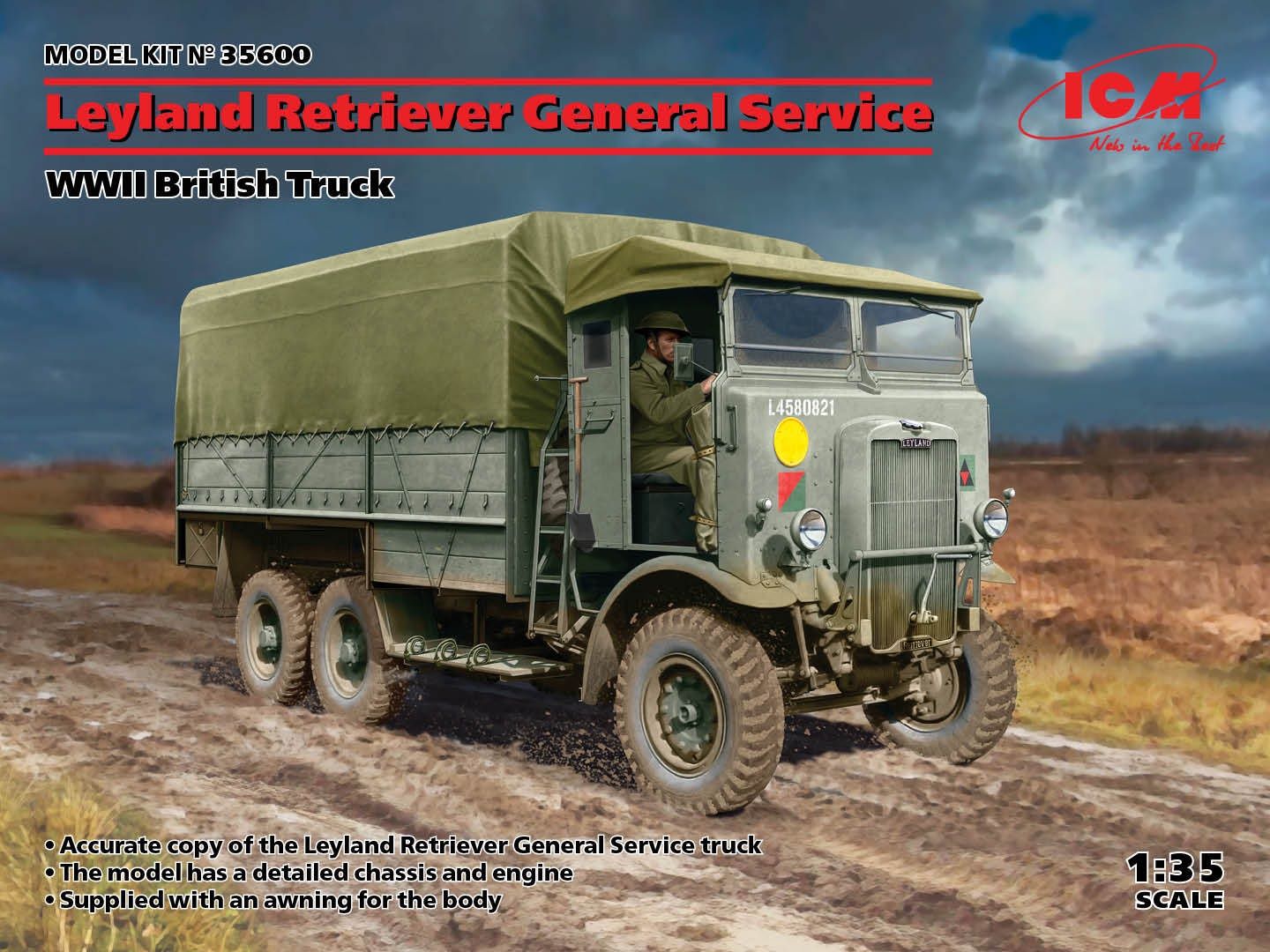 Leyland Retriever General Service WWII British Truck (100% new molds) 1/35 #35600 by ICM