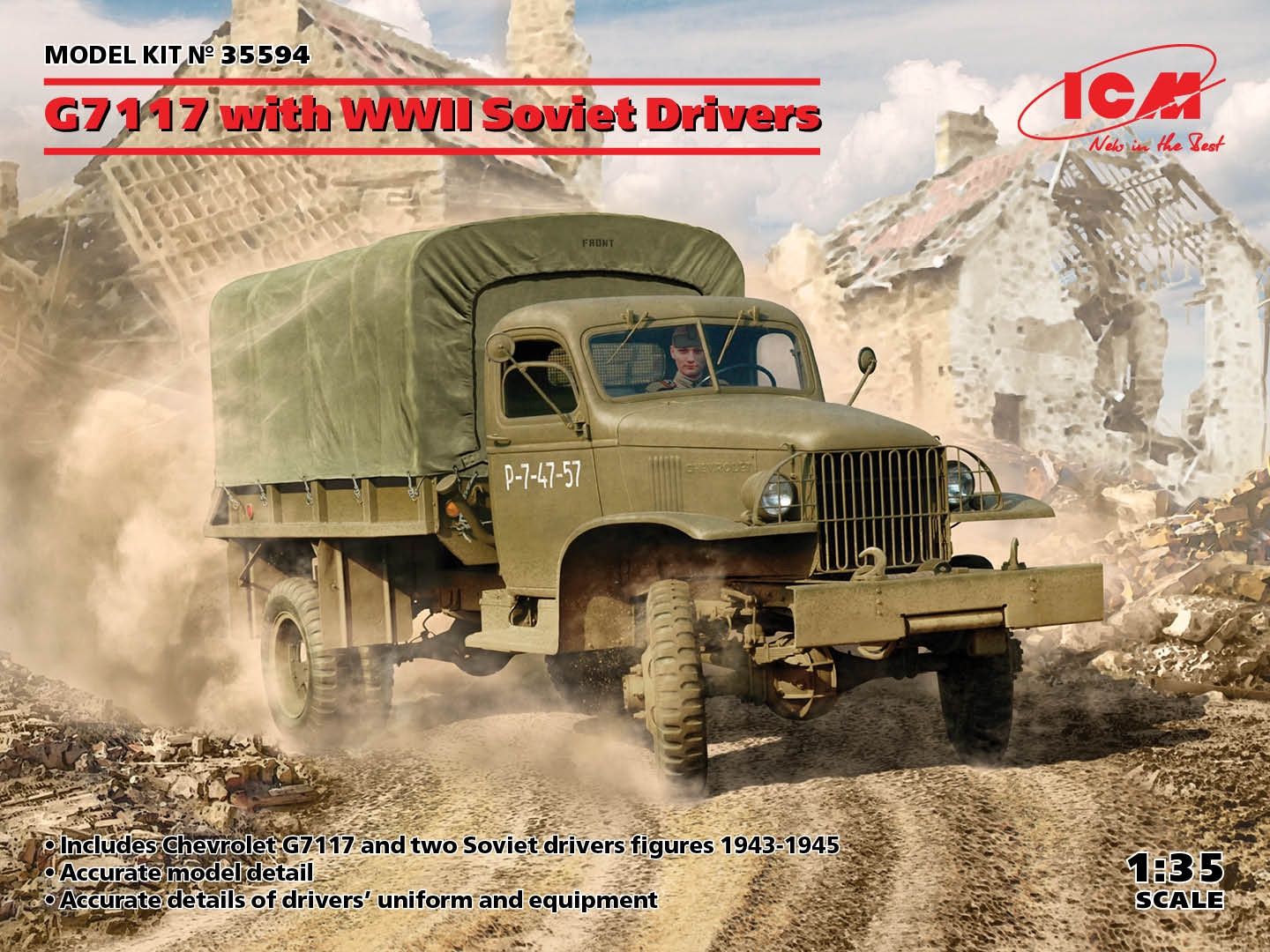 G7117 with WWII Soviet Drivers 1/35 #35594 by ICM