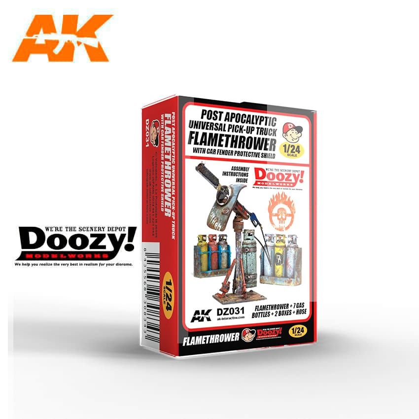 Doozy Truck Flamethrower With Car Fender Protective Shield 1/24 by Doozy