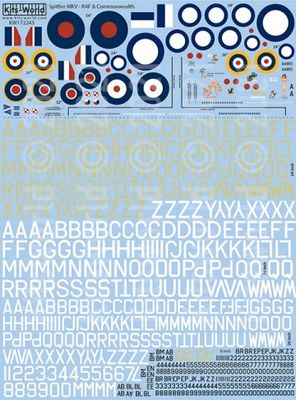 1/72 Spitfire Mk V RAF &amp; Commonwealth Nose-Art, Roundels, Fin-Flashes, Lettering &amp; Numbers