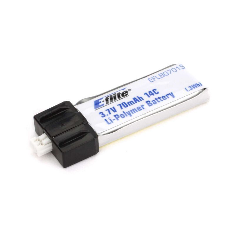 70mAh 1S 3.7V 14C LiPo Battery: PH 1.5 (Ultra Micro) Item No.EFLB0701S