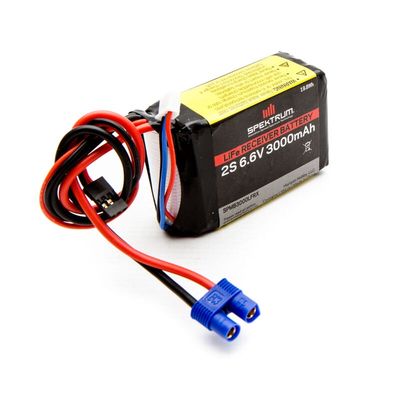 6.6V 3000mAh 2S LiFe Receiver Battery: Universal Receiver, EC3 by Spektrum