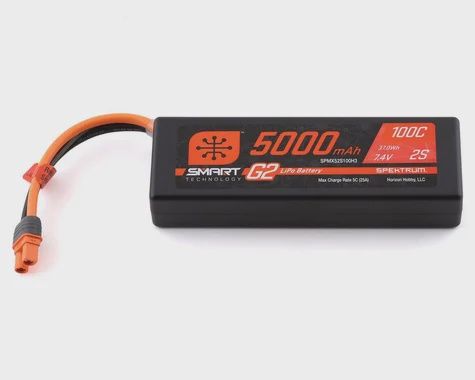 LiPo Battery (1): 7.4V 5000mAh 2S 100C Smart G2 Hardcase IC3  - SPMX52S100H3
