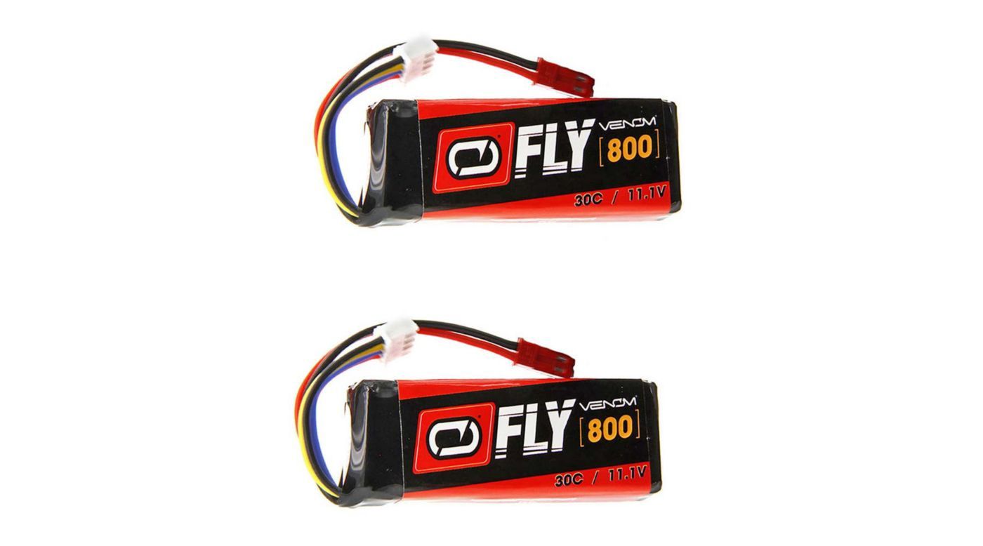 Venom 30C 11.1V 800mAh 3S LiPo w/JST (x2)
