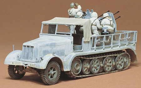 German 8T Semi Track 20mm Flakvierling Sd.kfz7/1 1/35 #35050 by Tamiya
