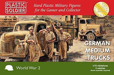 German Medium Trucks WW II 3 vehicles 1/72 by Plastic Soldier