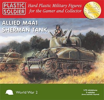 Sherman M4A1 75mm Tank 3 units 1/72 by Plastic Soldier