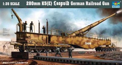 280mm K5 E Leopold German Rail Road Gun 1/35 by Trumpeter