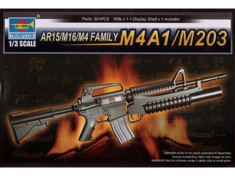 AR15/M16/M4 FAMILY-M4A1/M203 1/3 Scale #019009 by Trumpeter