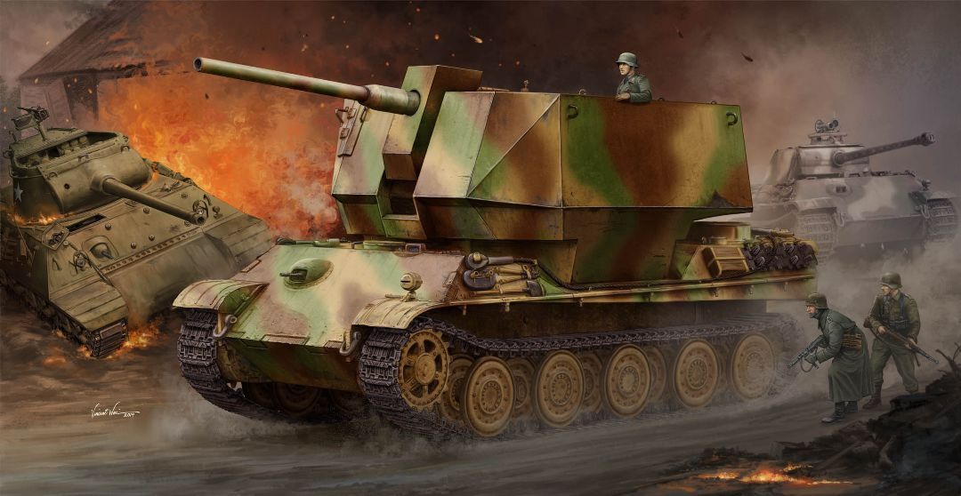Flakpanther w/8.8cm Flak 36/37 1/35 #09531 by Trumpeter