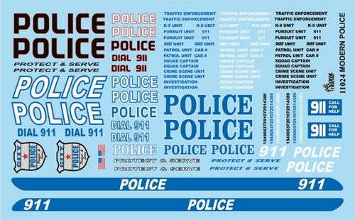 Gofer Racing Police Decal Sheet 1/24