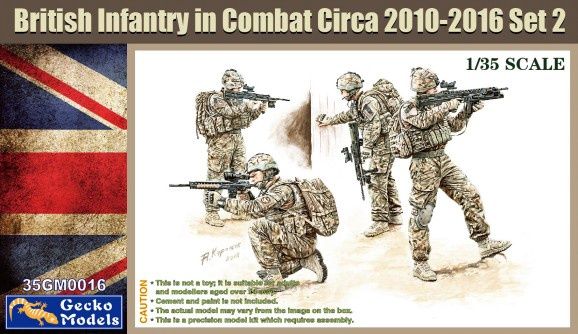 1/35 British Infantry in Combat Set 2 2010-2016 (4) #35GM0016 by Gecko