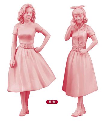 1950's American Girls Figure (Two Kits In The Box)1/24 #29110 by Hasegawa